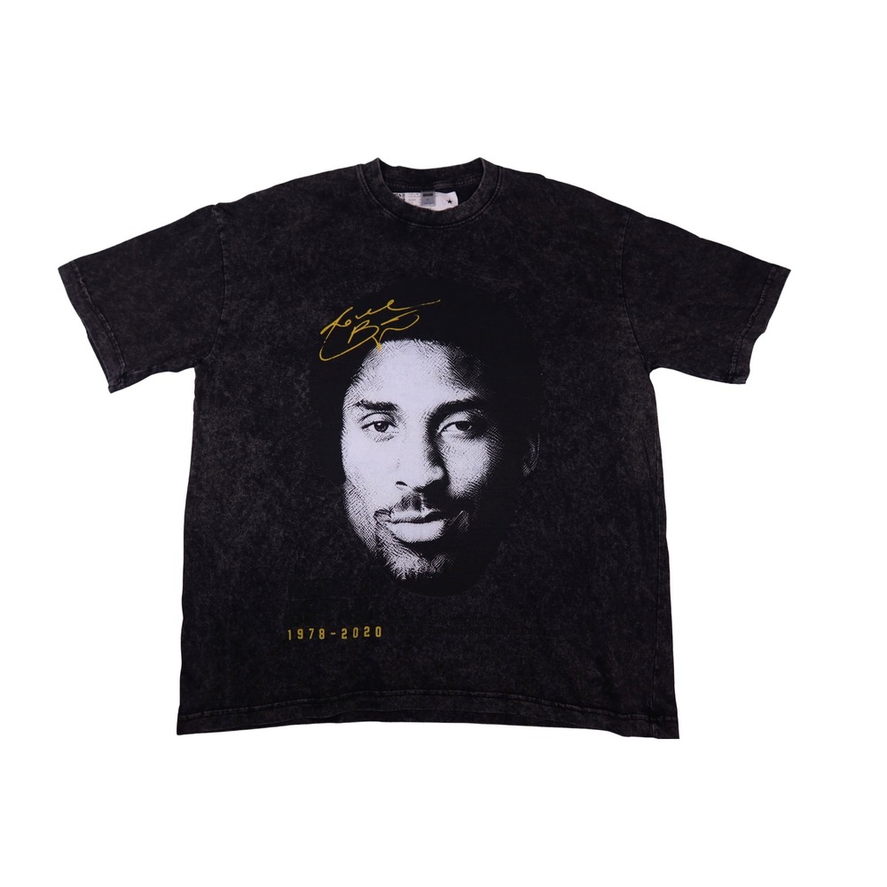 Kobe Bryant Mamba Mentality Tribute T-Shirt Acid Wash Black Medium Excellent